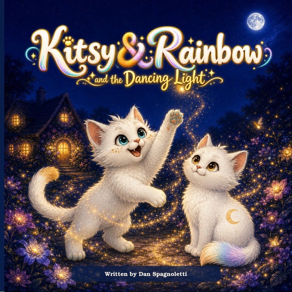 Cover of Kitsy and Rainbow and the Dancing Light, written by Dan Spagnoletti